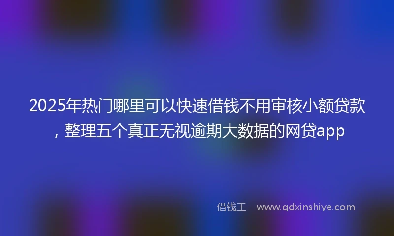 2025年热门哪里可以快速借钱不用审核小额贷款，整理五个真正无视逾期大数据的网贷app