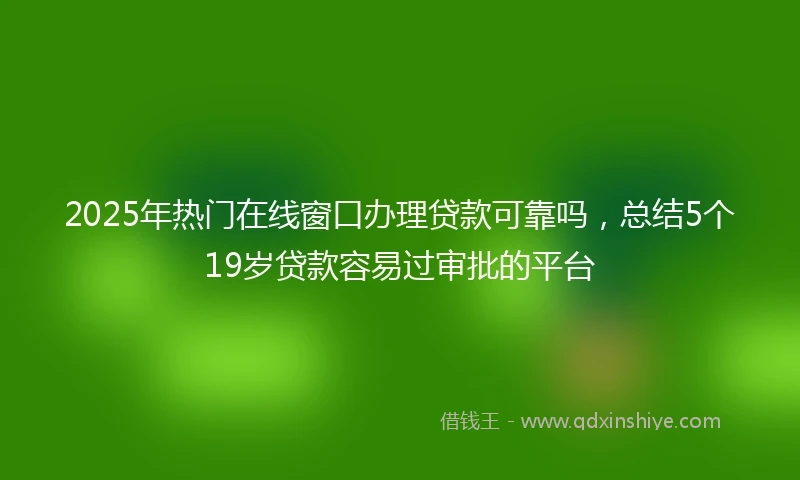 2025年热门在线窗口办理贷款可靠吗，总结5个19岁贷款容易过审批的平台