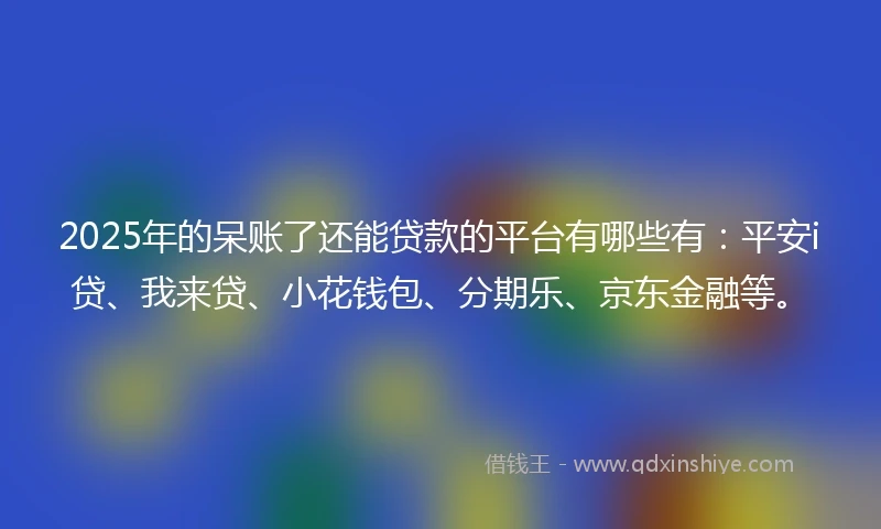 2025年的呆账了还能贷款的平台有哪些有：平安i贷、我来贷、小花钱包、分期乐、京东金融等。