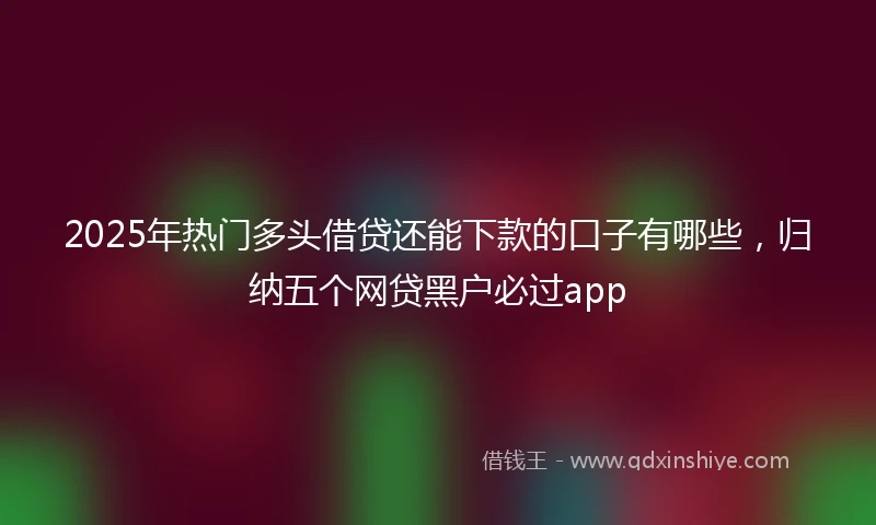 2025年热门多头借贷还能下款的口子有哪些,归纳五个网贷黑户必过app