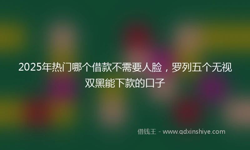 2025年热门哪个借款不需要人脸，罗列五个无视双黑能下款的口子