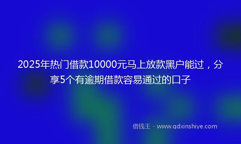 2025年热门借款10000元马上放款黑户能过,分享5个有逾期借款容易通过的口子