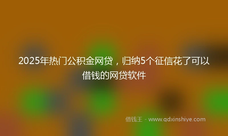 2025年热门公积金网贷，归纳5个征信花了可以借钱的网贷软件