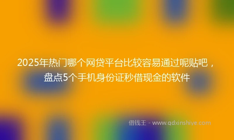 2025年热门哪个网贷平台比较容易通过呢贴吧，盘点5个手机身份证秒借现金的软件