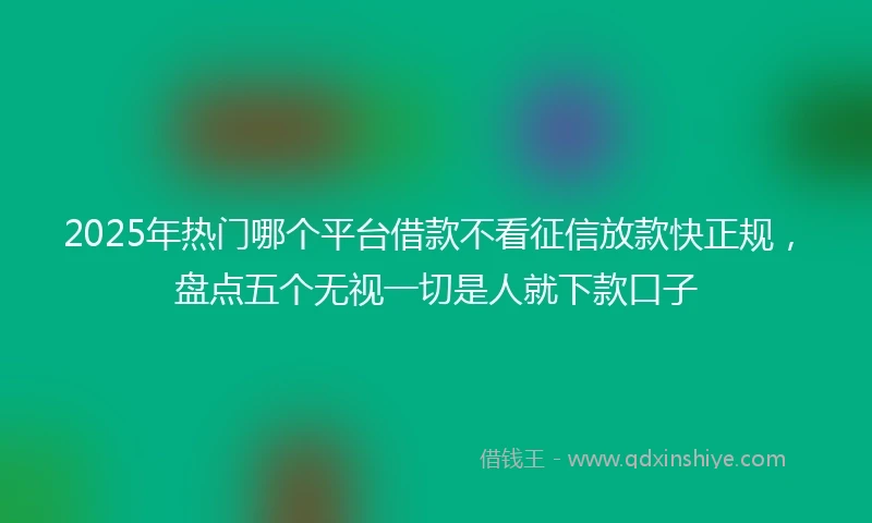 2025年热门哪个平台借款不看征信放款快正规，盘点五个无视一切是人就下款口子