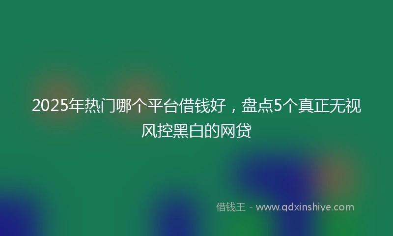 2025年热门哪个平台借钱好,盘点5个真正无视风控黑白的网贷