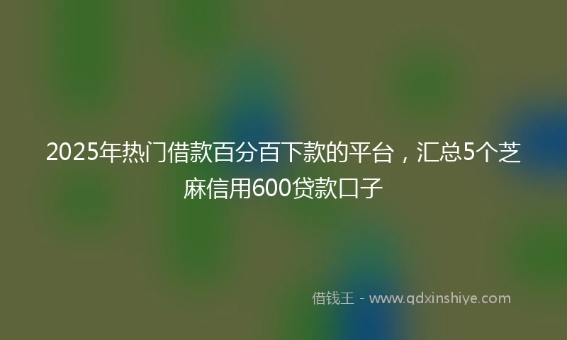 2025年热门借款百分百下款的平台，汇总5个芝麻信用600贷款口子