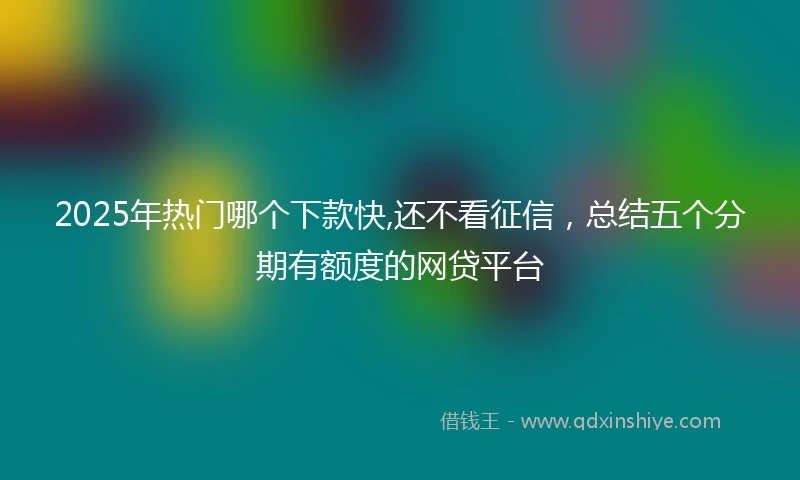 2025年热门哪个下款快,还不看征信，总结五个分期有额度的网贷平台