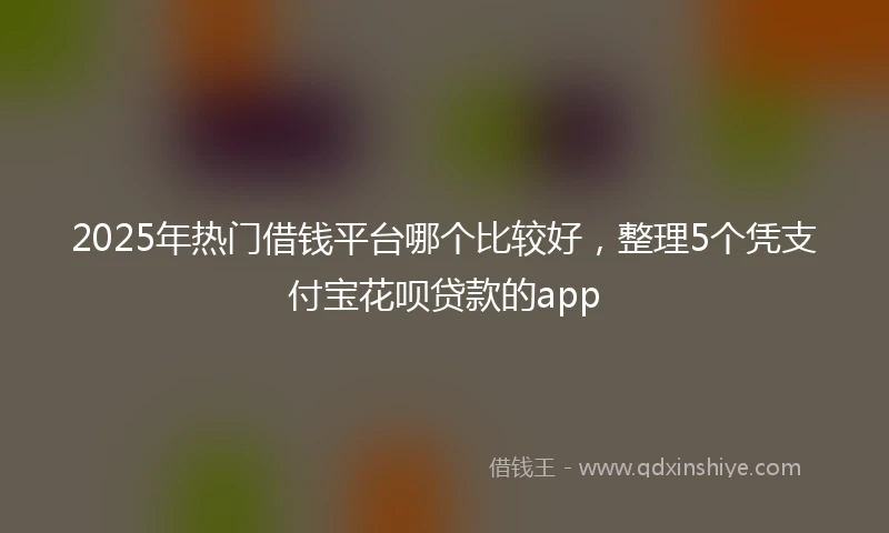 2025年热门借钱平台哪个比较好，整理5个凭支付宝花呗贷款的app