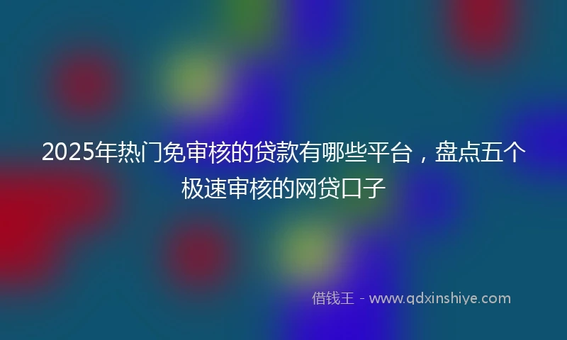 2025年热门免审核的贷款有哪些平台，盘点五个极速审核的网贷口子