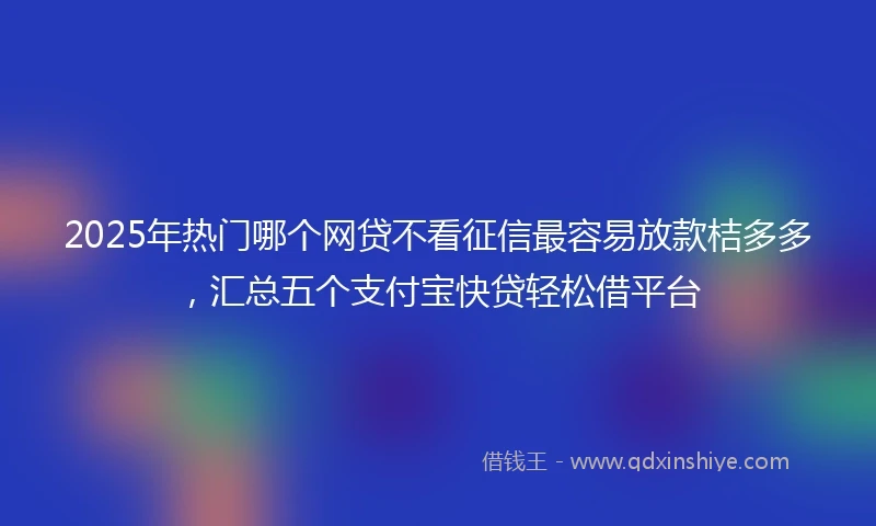 2025年热门哪个网贷不看征信最容易放款桔多多,汇总五个支付宝快贷轻松借平台