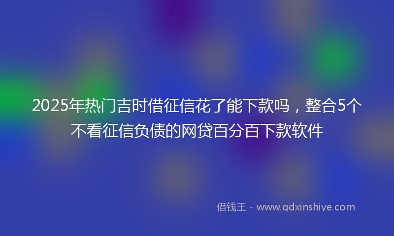 2025年热门吉时借征信花了能下款吗，整合5个不看征信负债的网贷百分百下款软件