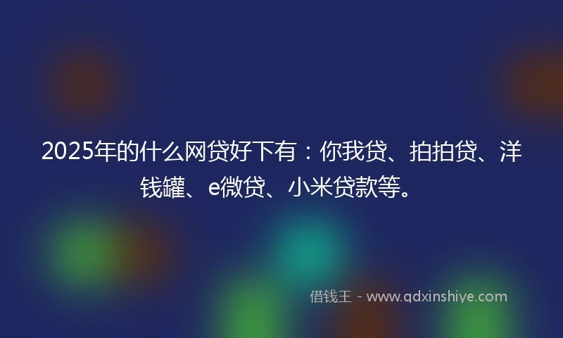 2025年的什么网贷好下有：你我贷、拍拍贷、洋钱罐、e微贷、小米贷款等。