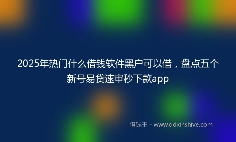 2025年热门什么借钱软件黑户可以借,盘点五个新号易贷速审秒下款app
