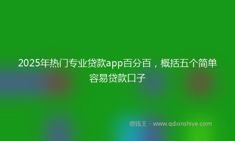 2025年热门专业贷款app百分百,概括五个简单容易贷款口子