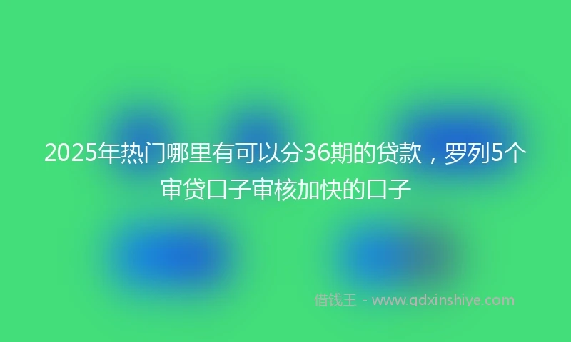 2025年热门哪里有可以分36期的贷款，罗列5个审贷口子审核加快的口子