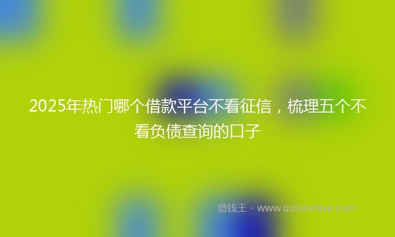 2025年热门哪个借款平台不看征信,梳理五个不看负债查询的口子