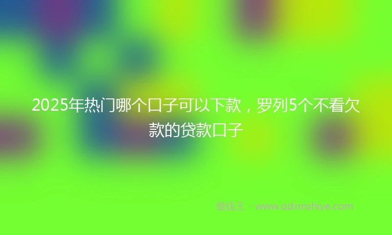 2025年热门哪个口子可以下款，罗列5个不看欠款的贷款口子