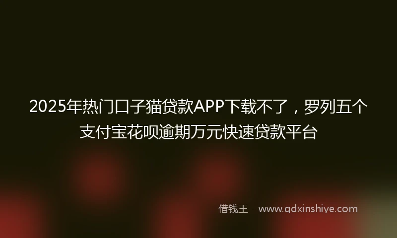 2025年热门口子猫贷款APP下载不了，罗列五个支付宝花呗逾期万元快速贷款平台