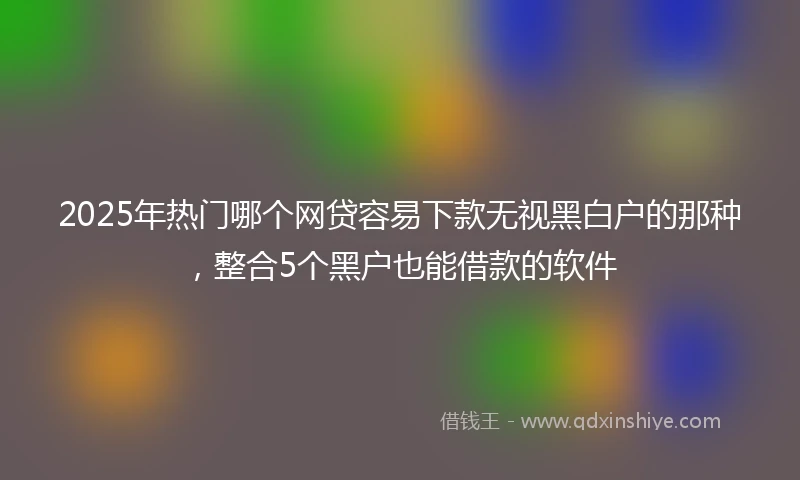 2025年热门哪个网贷容易下款无视黑白户的那种，整合5个黑户也能借款的软件