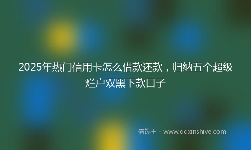 2025年热门信用卡怎么借款还款，归纳五个超级烂户双黑下款口子