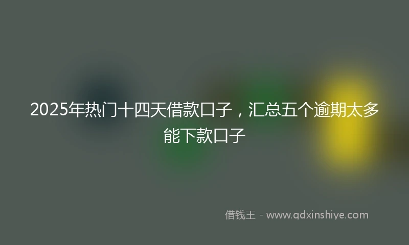 2025年热门十四天借款口子，汇总五个逾期太多能下款口子