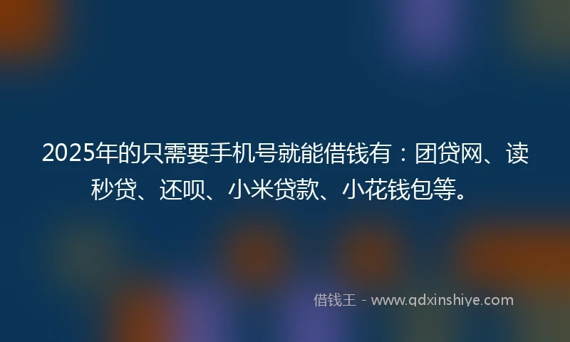 2025年的只需要手机号就能借钱有：团贷网、读秒贷、还呗、小米贷款、小花钱包等。