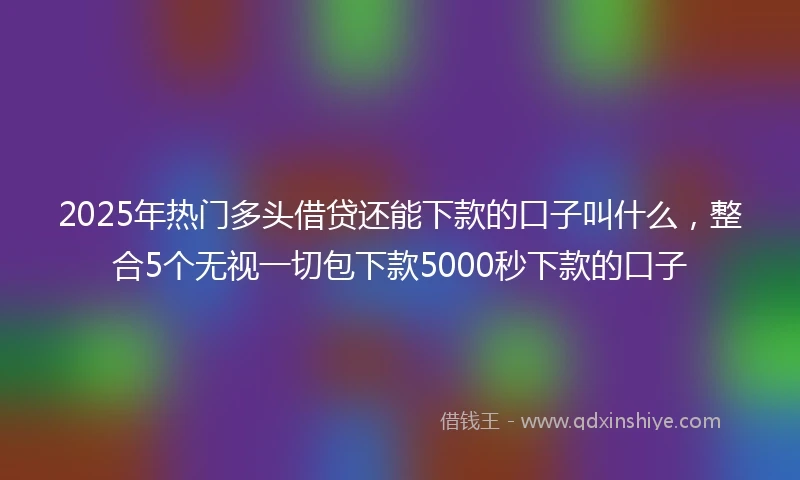 2025年热门多头借贷还能下款的口子叫什么，整合5个无视一切包下款5000秒下款的口子