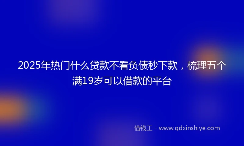 2025年热门什么贷款不看负债秒下款，梳理五个满19岁可以借款的平台