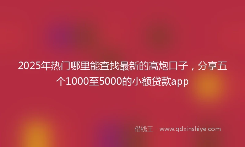2025年热门哪里能查找最新的高炮口子，分享五个1000至5000的小额贷款app