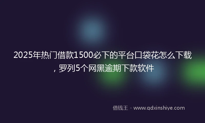 2025年热门借款1500必下的平台口袋花怎么下载，罗列5个网黑逾期下款软件