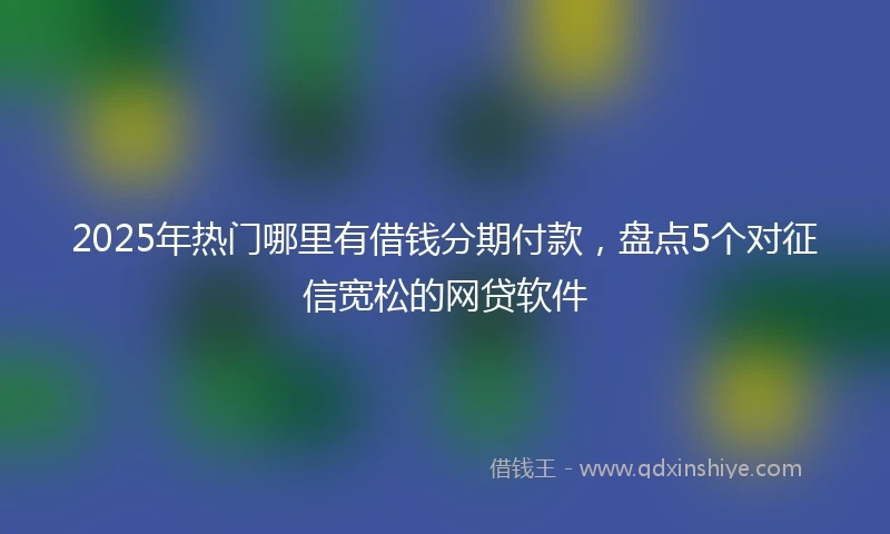 2025年热门哪里有借钱分期付款，盘点5个对征信宽松的网贷软件