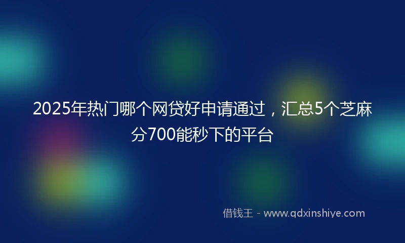 2025年热门哪个网贷好申请通过，汇总5个芝麻分700能秒下的平台