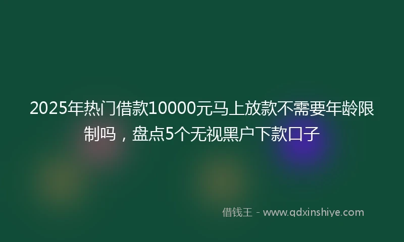 2025年热门借款10000元马上放款不需要年龄限制吗，盘点5个无视黑户下款口子