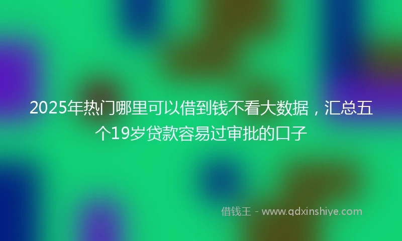 2025年热门哪里可以借到钱不看大数据，汇总五个19岁贷款容易过审批的口子