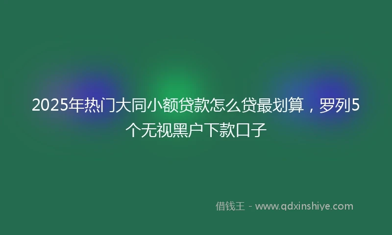 2025年热门大同小额贷款怎么贷最划算，罗列5个无视黑户下款口子