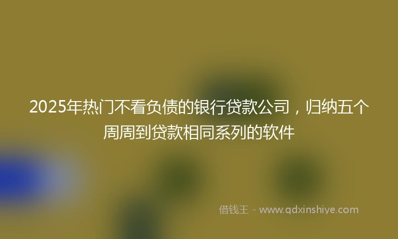 2025年热门不看负债的银行贷款公司，归纳五个周周到贷款相同系列的软件
