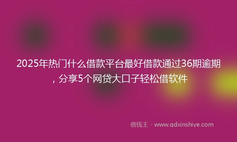 2025年热门什么借款平台最好借款通过36期逾期，分享5个网贷大口子轻松借软件