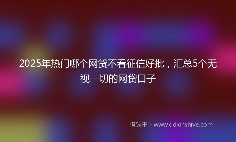 2025年热门哪个网贷不看征信好批，汇总5个无视一切的网贷口子