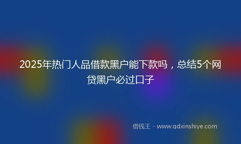 2025年热门人品借款黑户能下款吗，总结5个网贷黑户必过口子