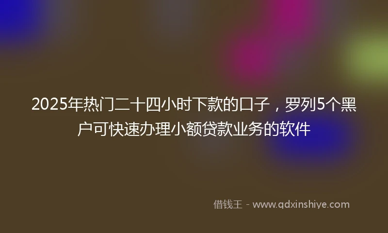 2025年热门二十四小时下款的口子,罗列5个黑户可快速办理小额贷款业务的软件