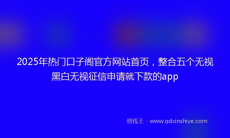2025年热门口子阁官方网站首页，整合五个无视黑白无视征信申请就下款的app