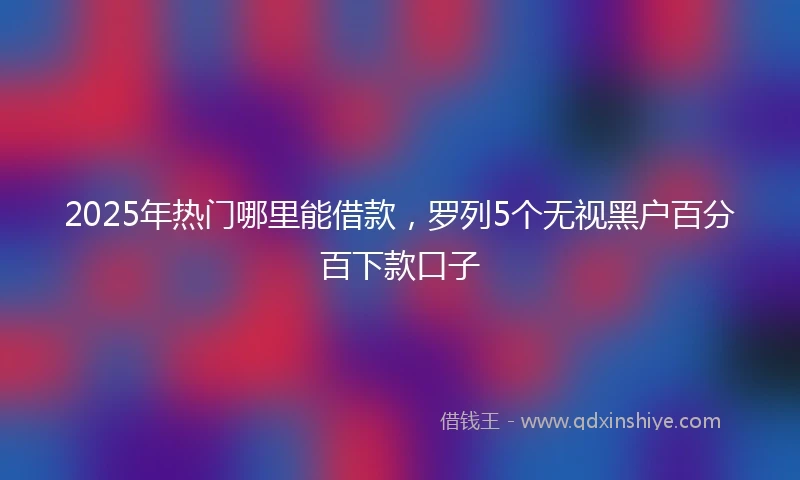 2025年热门哪里能借款，罗列5个无视黑户百分百下款口子
