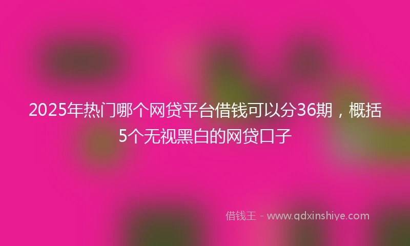 2025年热门哪个网贷平台借钱可以分36期，概括5个无视黑白的网贷口子
