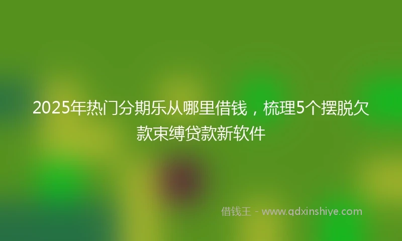 2025年热门分期乐从哪里借钱，梳理5个摆脱欠款束缚贷款新软件