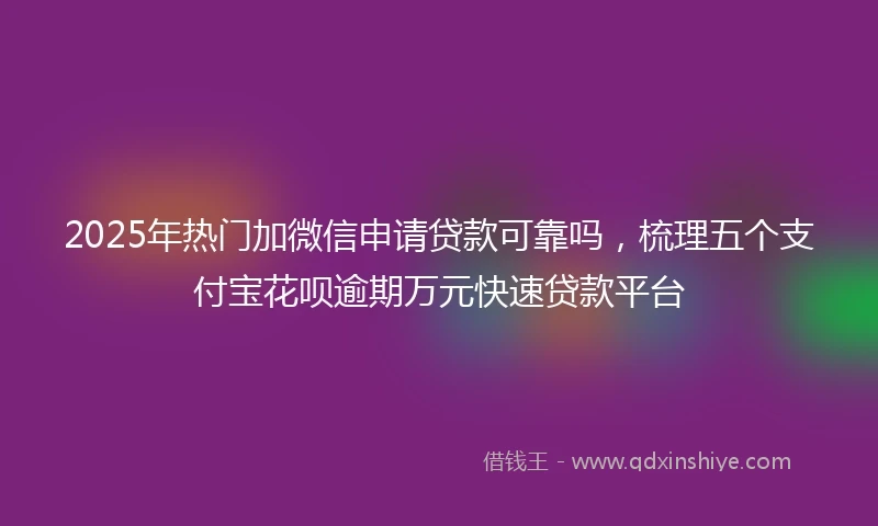 2025年热门加微信申请贷款可靠吗，梳理五个支付宝花呗逾期万元快速贷款平台