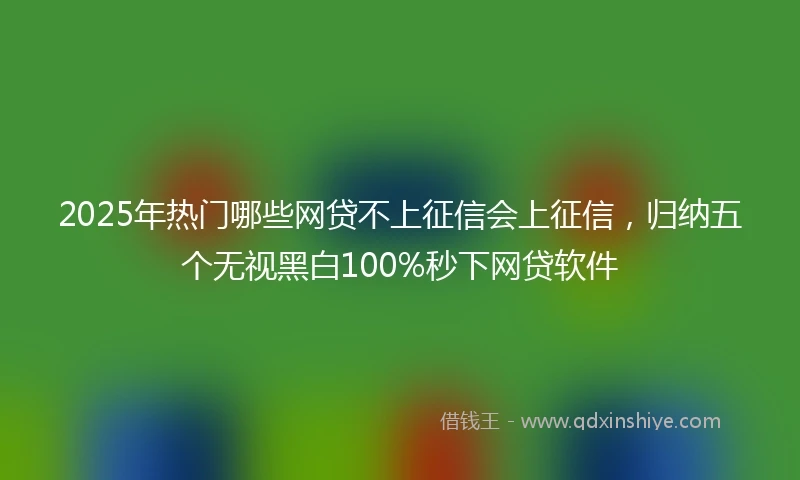2025年热门哪些网贷不上征信会上征信，归纳五个无视黑白100%秒下网贷软件
