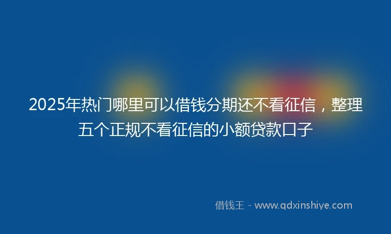 2025年热门哪里可以借钱分期还不看征信，整理五个正规不看征信的小额贷款口子