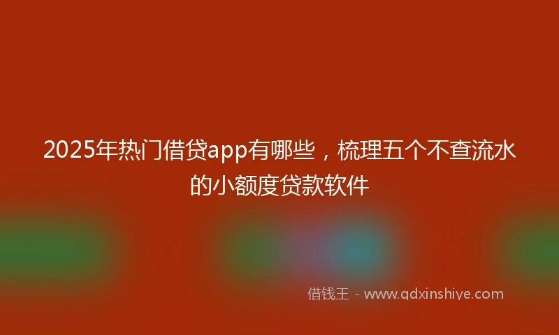 2025年热门借贷app有哪些，梳理五个不查流水的小额度贷款软件