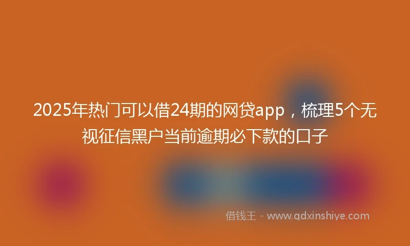 2025年热门可以借24期的网贷app，梳理5个无视征信黑户当前逾期必下款的口子